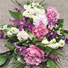 Pink and white funeral sheaf 